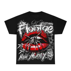 Bred 11s Low Flontae T-Shirt All Mouth Graphic Black Breathable Clear Cropped