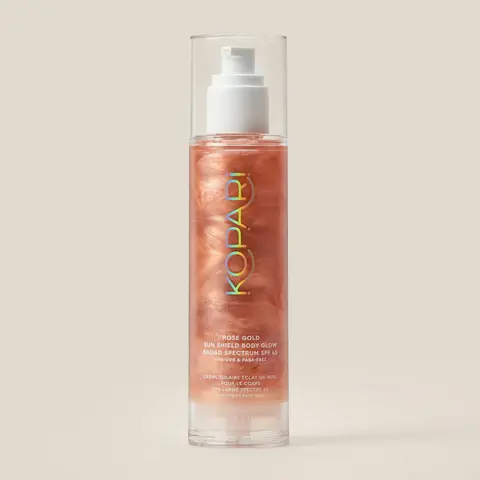 Kopari Rose Gold Sun Shield Body Glow SPF 45 – Lightweight Gel Sunscreen for Glowing Skin