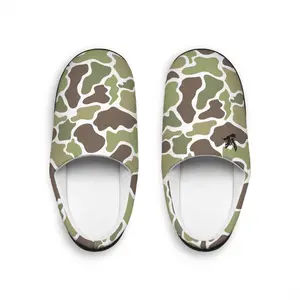 Men's Old School Camouflage Indoor Slippers/Bedroom Shoes, Camo, Mallard Duck
