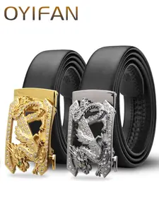 Men's Dragon Pattern Automatic Buckle Belt, Fashion Belt for Party, Daily Clothing Decor, Trendy All-match & Exquisite Belt for Birthday Gift