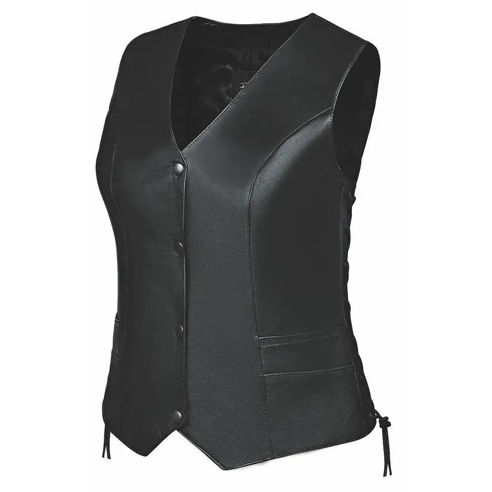 Sierra - Women's Premium Leather Motorcycle Vest
