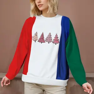 Festive Colorblock Christmas Sweatshirt – Holiday Cheer in Style!
