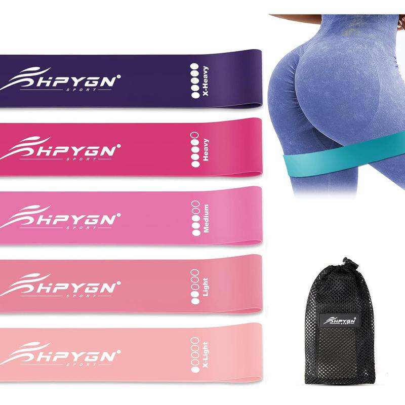 Resistance Bands, Exercise Bands Women, Resistance Bands for Working Out, Fitness Resistance Loop for Leg, Buttocks, Shape Body, Yoga, Pilates, Set of 5 Different Levels Stretching Bands