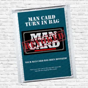 Man Card Turn In Bag Mail Prank