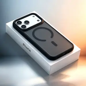 Luxury Magnetic Wireless Charging Case for iPhone 17 Air 16 15 14 13 12 11 Pro Max Plus, Matte Semi-Transparent Hard PC Material, Shockproof Design
