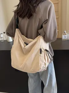 Unisex Large Capacity Crossbody Bag, Lightweight Casual Shoulder Bag, Simple College Trendy Commuter Bag, Ideal for Daily Use, Crossbody Tote Bag