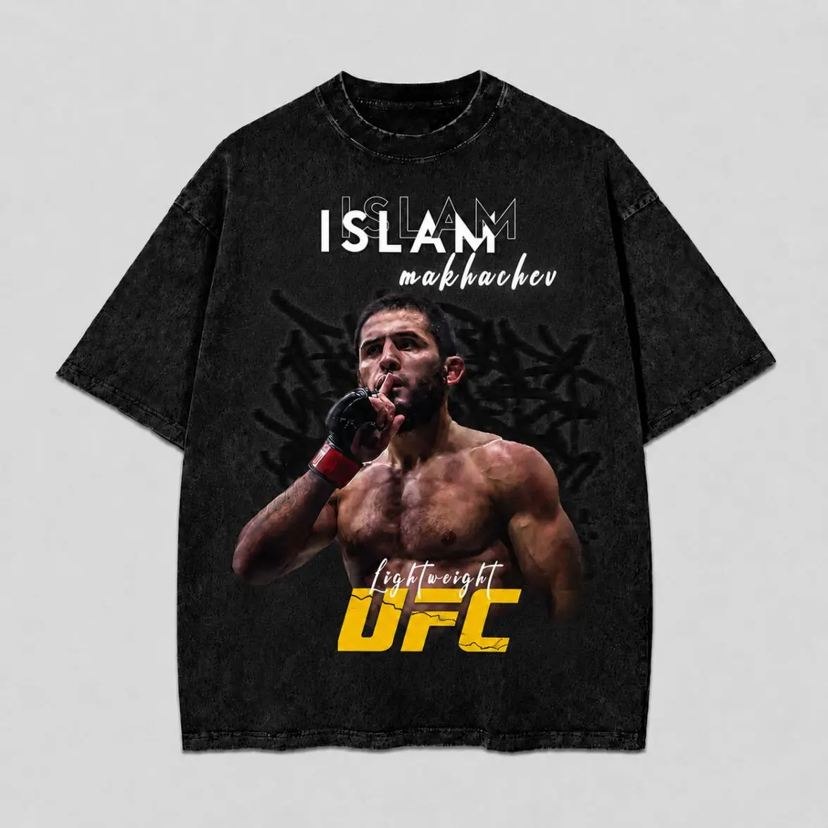 Islam Makhachev Retro Fighter Shirt, Dagestan Champion Graphic Tee, Vintage Wash Tee, MMA Fan Apparel