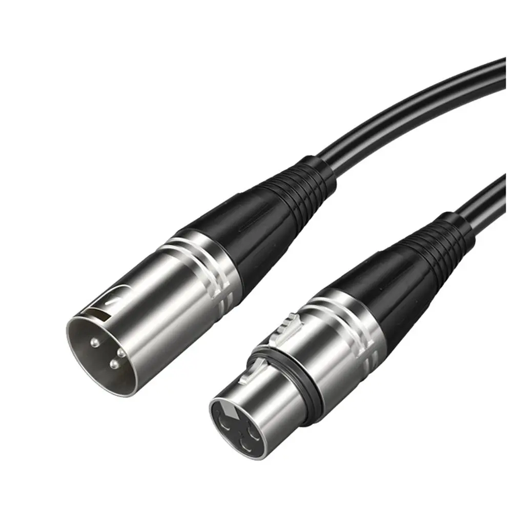 1.5m 3-Pin XLR Male-to-Female Metal Shielded Audio Cable - Oxygen-Free Cu, Durable, Flexible, Noise-Reducing, Eco-Friendly for Live Sound, Recording Microphones, Studio Mixers (Prevents Excess Noise), Wired Recording, Recording Studio Equipment