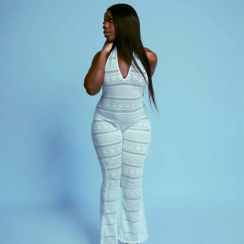 White crochet jumpsuit