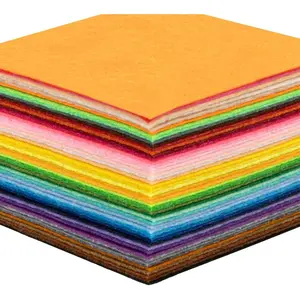 100PCS Colored Felt Sheets-3.7 x 3.7 inches & 1mm Thick Non-Woven Fabric for DIY Craft Fabric, Cutting, Sewing, Shaping Suitable For Kindergarten Toys, Home Decoration