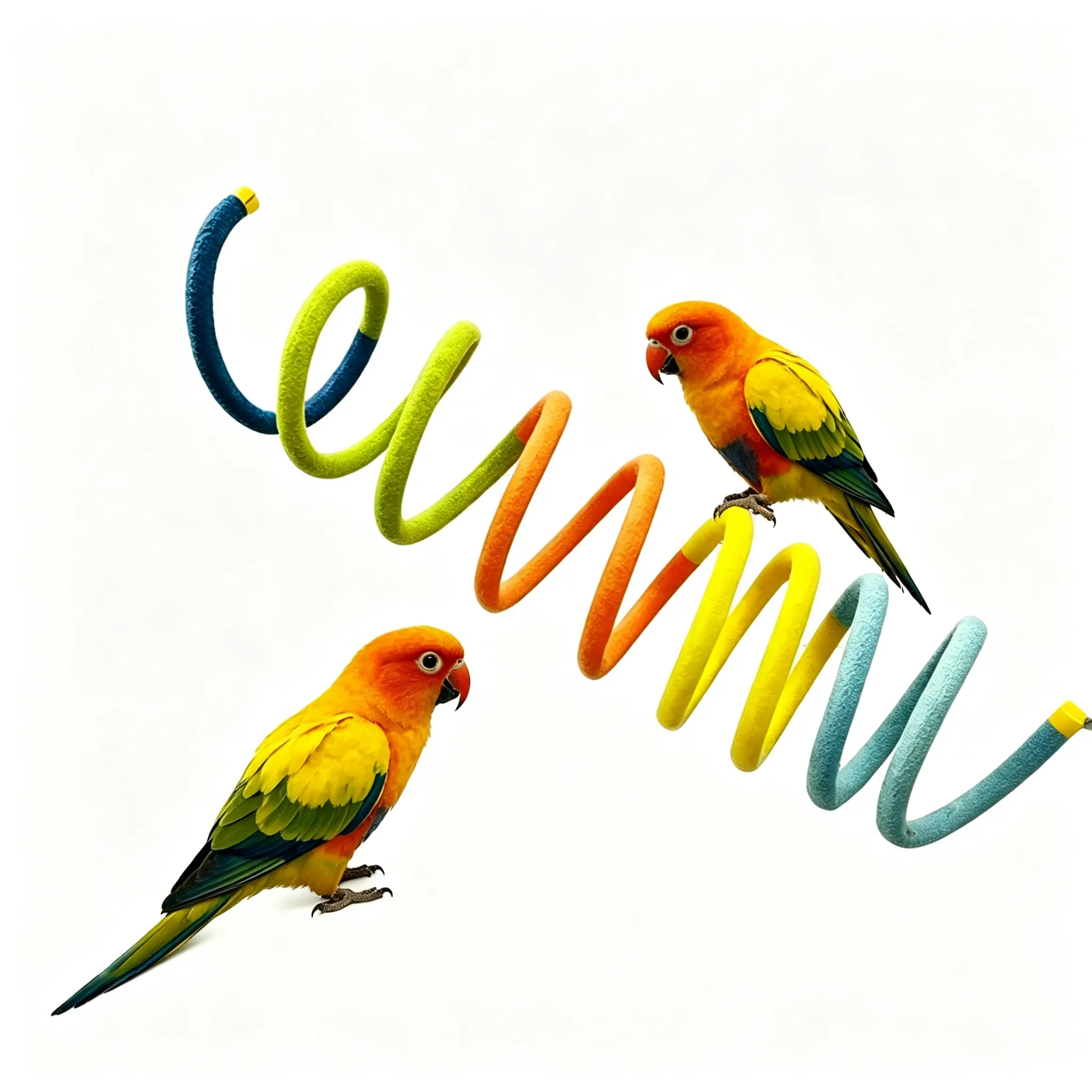 Colorful Spiral Bird Climbing Tunnel Toy - Hanging Easy Garden Exercise Perch Swing for Small-Medium Parrots, Reduces Boredom, Encourages Natural Movement & Mental Engagement, Ideal for Parakeets, Cockatiels