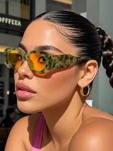 Simple Square Frame Fashion Glasses, Personalized Street Style, Beach Vacation, Travel, Holiday Party Accessories