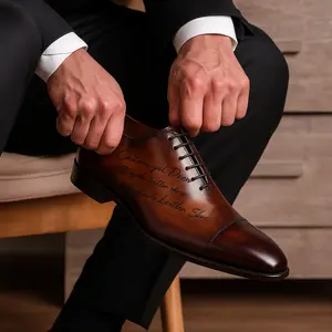 Custom Patina Wholecut Oxford Chocolate Brown Shoes