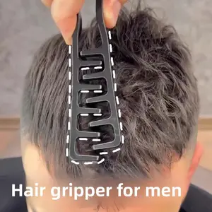 2pcs Korean Genuine Textured Styling Comb for Root Volume, Unisex Bangs Hair Covering Comb Set, Essential Hair Tool for All Hair Types, Hair Gripper