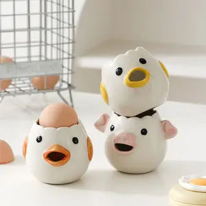 Chicken egg white separator cartoon shaped ceramic egg yolk separato