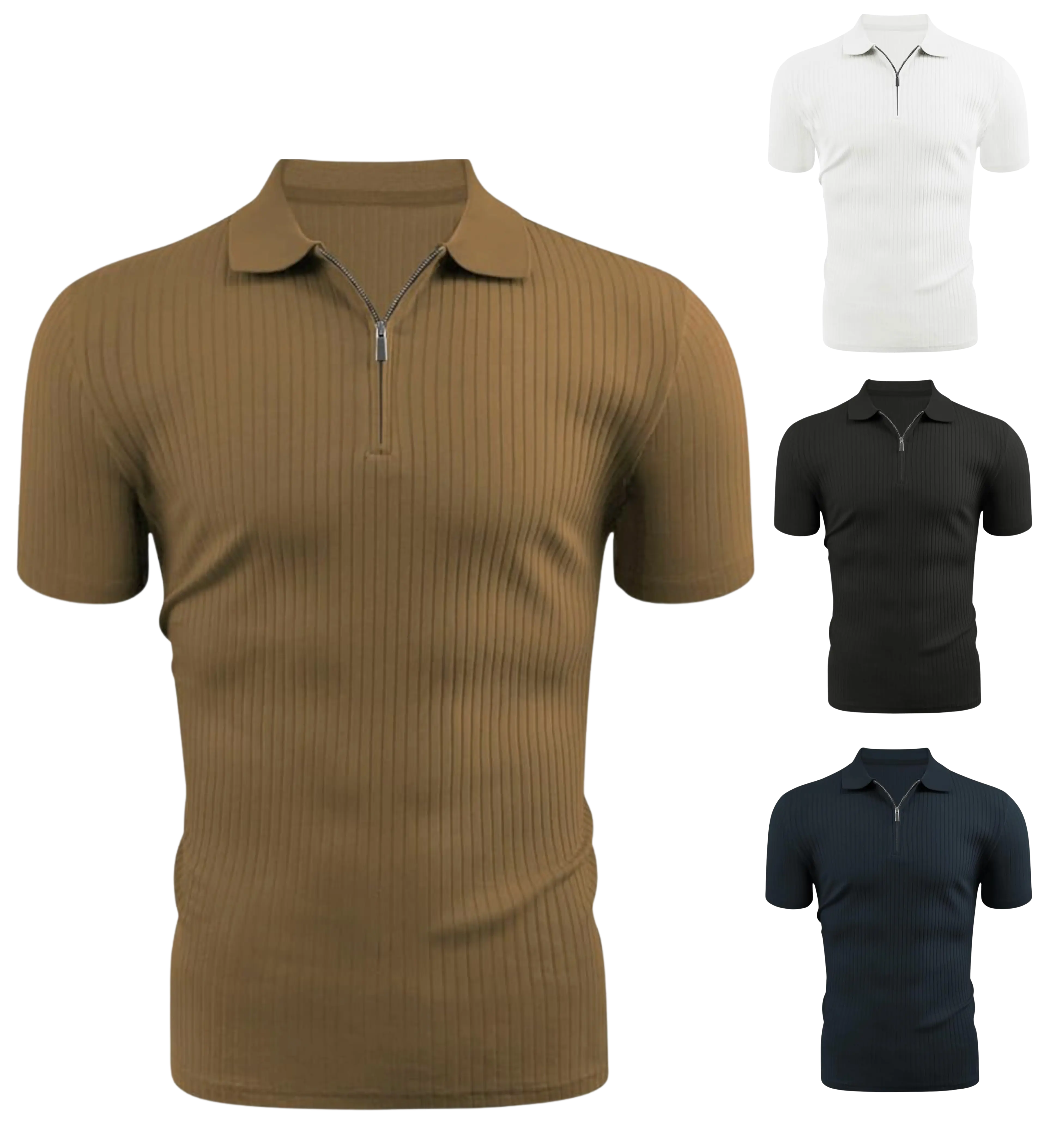 Men's Stylish Zipper Polo Shirt