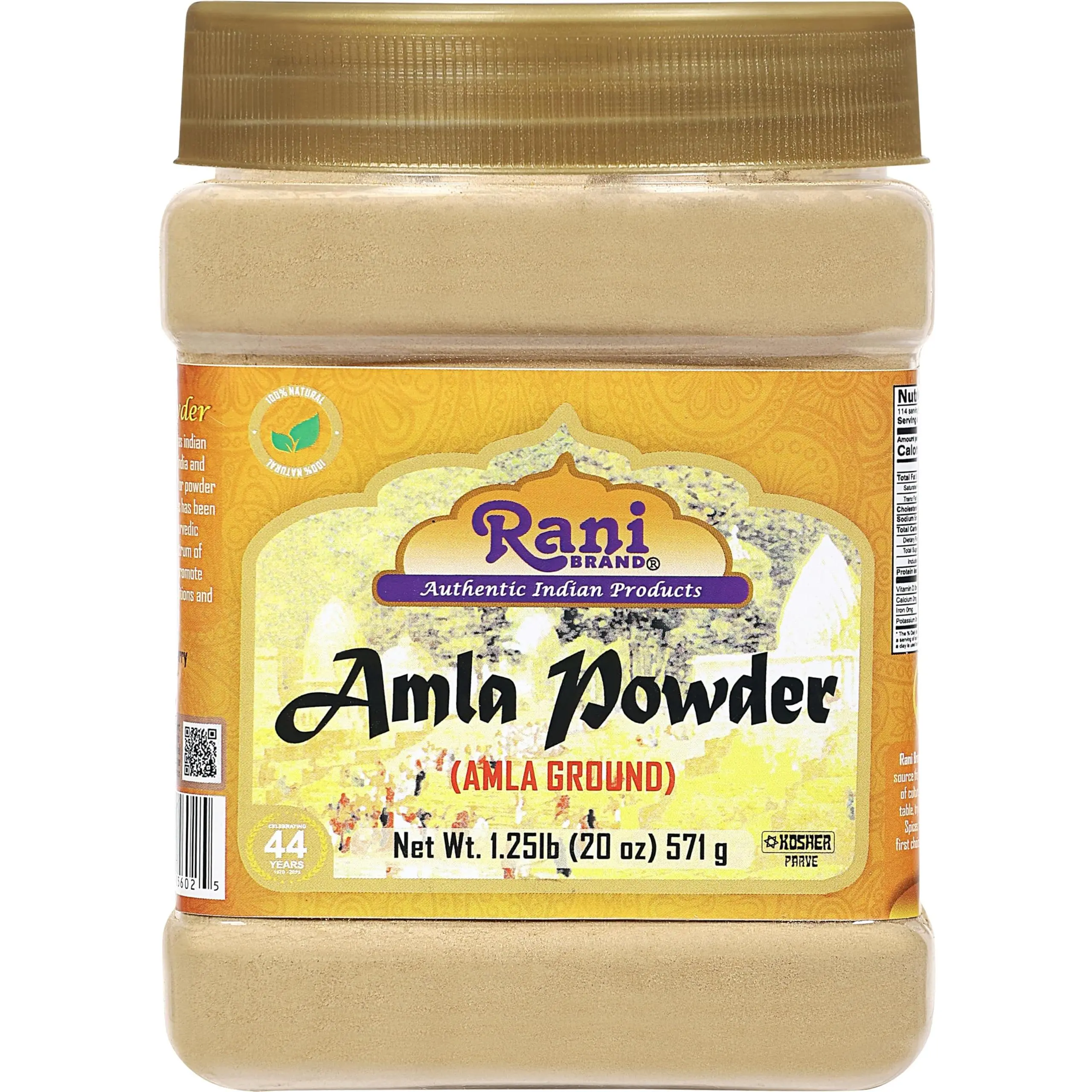 Rani Amla Powder (Indian Gooseberry) 20oz (1.4lbs) 571g PET Jar ~ All Natural | No Color | Gluten Friendly | Vegan | NON-GMO | Kosher | No Salt or fillers | Indian Origin