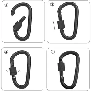 6Pcs D-Shaped Spring Hooks, Durable Metal Carabiner Clips, Multifunctional Keychain Buckle, Portable Spring Snap Hook for Outdoor Camping Hiking Climbing Daily Use