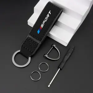 High-End Suede Leather Car Keychain, Creative Keyring for Bmw Models, Sport Logo Design, Perfect Accessory for Bmw Owners