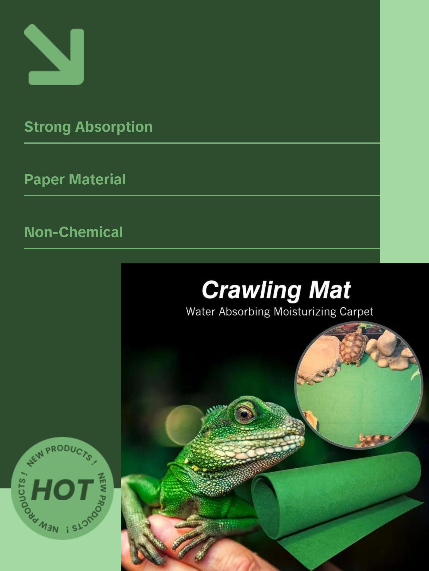 Lizard Climb Mat - Reptile Carpet Bedding with Strong Water Absorption for Tortoises & Snakes