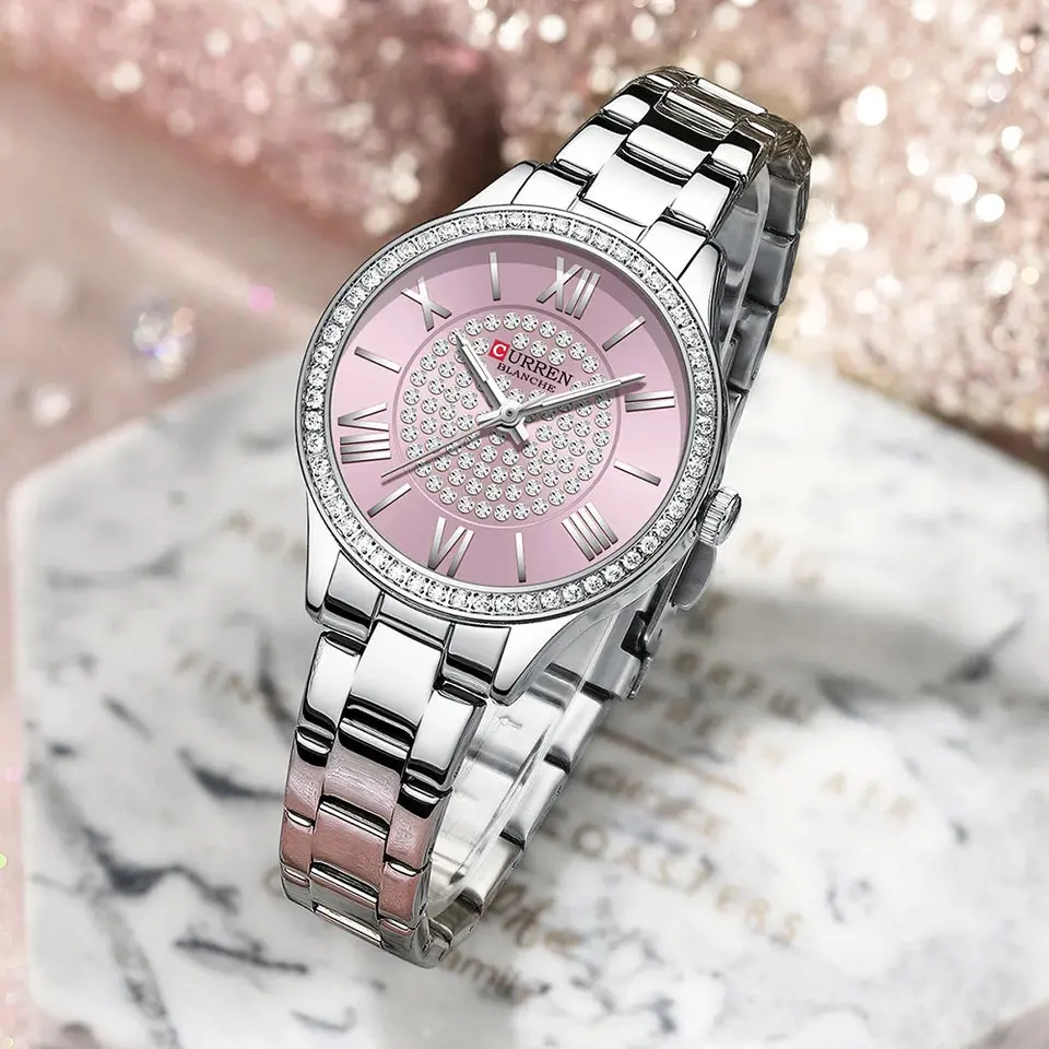 CURREN Charming Quartz Watches for Women Luxury Stainless Steel