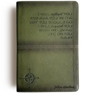 Personalized CSB Men's Daily Bible - Green - I Will Instruct You in the Way You Should Go - Hand Lettered and Engraved