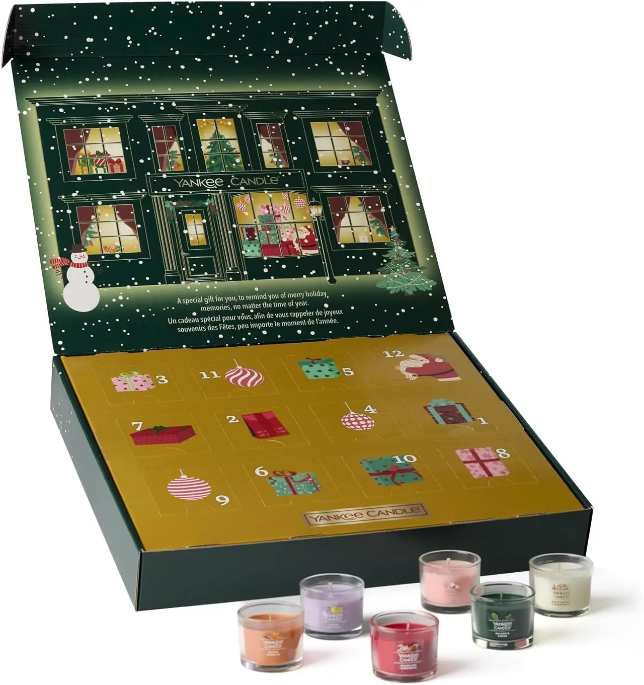 Yankee Candle Signature Votive Mini Candle Jars, 12 Days of Christmas Candle Advent Calendar 2026 Variety Pack, Natural Soy Wax Blend Candle with Natural Fiber Wick, 1.3 OZ Glass Jar, (Pack of 12)
