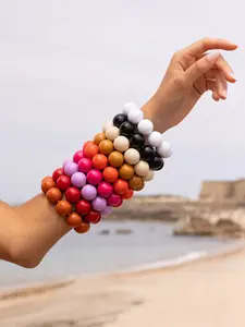 Bohemian Acrylic Plastic Beaded Bracelet for Women, Exaggerated Chunky Design, Great for Summer Beach Festivals and Daily Wear, Trendy Jewellery Accessories