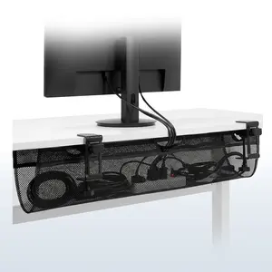 Clamp-on Under Desk Mesh Cable Management Clamp-on Under Desk Mesh Cable Management