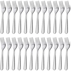 Stainless Steel Dinner Forks Silverware - 24 Pieces (7.1 Inch) Silver Dinner Forks Set of 24, Forks Set, Flatware Forks for Home, Kitchen or Restaurant, Mirror Polished, Dishwasher Safe