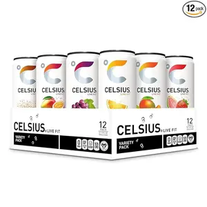 CELSIUS Assorted Flavors Official Variety Pack, Functional Essential Energy Drinks, 12 Fl Oz (Pack of 12, Beverage