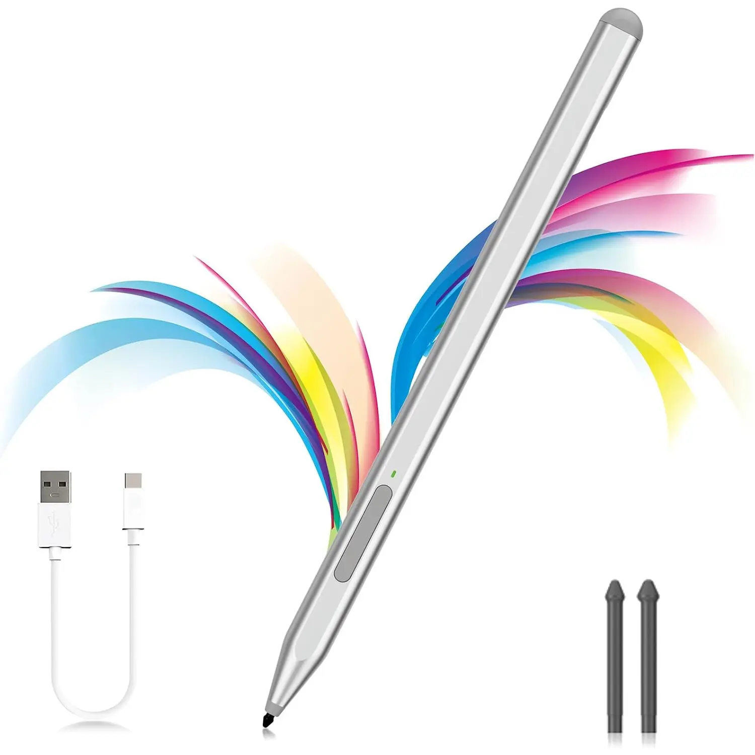 Stylus Pen for Microsoft Surface Pro12/11/10/9/8/X/7+/6/5/4/3, Surface Go 4/3/2/1, Surface Laptop1-5/Studio/Book 3/2/1 with Eraser Side Button,Palm Rejection,Tilt Function,1024 Pressure