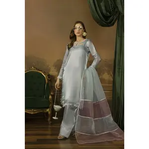 Crystal Pearl Embellished Silk Farshi Set - Farshi Bahaar by Mona FBM1