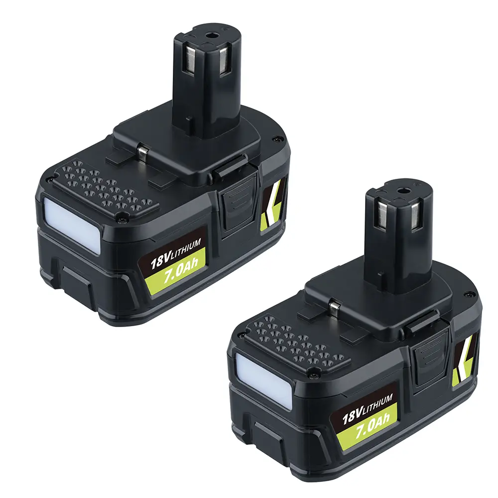 18V 7.0Ah Li-ion Battery Packs (2-Pack) - Replacement Batteries for Ryobi P108, RBL1810B Cordless Power Tools, Ideal for 18V Cordless DIY & Home Projects