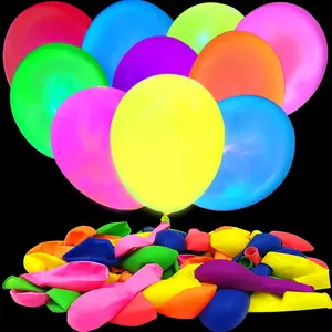 110 Pieces UV Neon Balloons Glow in the Dark Black Light Party Supplies for Kids Birthday Decoration