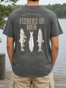 Fishers Of Men Shirt, Christian Fishing Shirt, Faith Based Fisherman Tee, Jesus Fishing Gift for Men