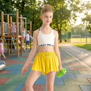 Girls' Butterfly Shorts with Spandex Liner - Preppy Flowy Athletic Shorts Skirts for Sports Running Dance Cheerleading Comfortable Breathable Stretchy Workout Activewear Perfect for Gym Yoga Training Lightweight Design