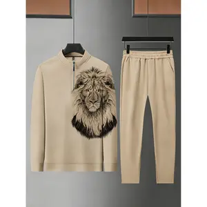 Men's Versatile Casual Sets Sweatshirt Polo Shirt & Pants Two-Piece Multi-Color Options