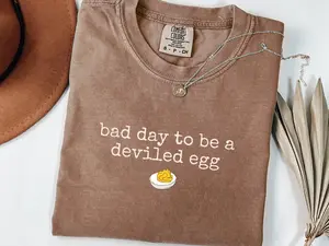 Bad Day To Be a Deviled Egg Shirt Comfort Colors, Funny Thanksgiving Dinner T-Shirt, Sarcastic Friendsgiving Shirt, Food Humor Tee