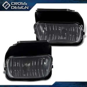 CROSSDESIGN Fog Lights Fit For 2003-2006 Chevy Silverado 2002-2006 Chevy Avalanche 1500/2500,12V 42W Bulbs,Smoked Lens