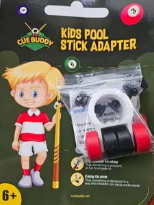 CueBuddy.net - Allow children ages 6-12 to play pool wihout the need for 2nd hand dexterity required billiards