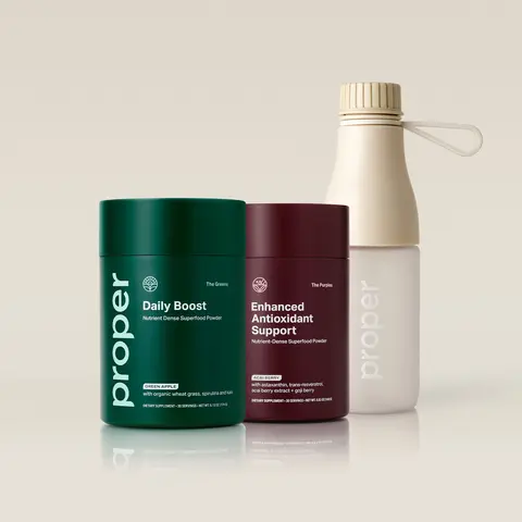 The Feel Good Superfood Duo for Daily Nutrition, Antioxidant & Digestive Support - 2 Superfood Powders + Water Bottle