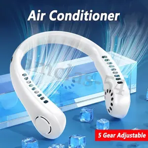 2024 USB Portable Hanging Neck Fan Cooling Air Cooler Electric Air Conditioner
