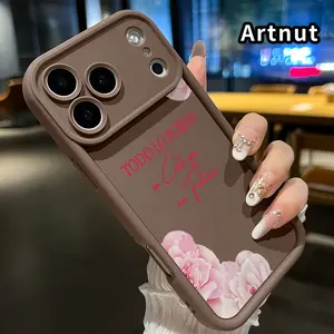 Pink Rose Blessing Pattern TPU Phone Case for iPhone 17 Pro Max 16 15 14 Plus 13 12 Mini 11 XR X XS Air E Shockproof Drop Protection Rugged Durable Silicone Cover Cellphone Protective Casing