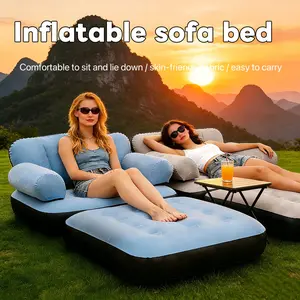 Outdoor Inflatable Sofa Two-In-One Lazy Air Mattress, Portable Foldable Camping Lounge Chair, Ideal for Hiking & Picnics