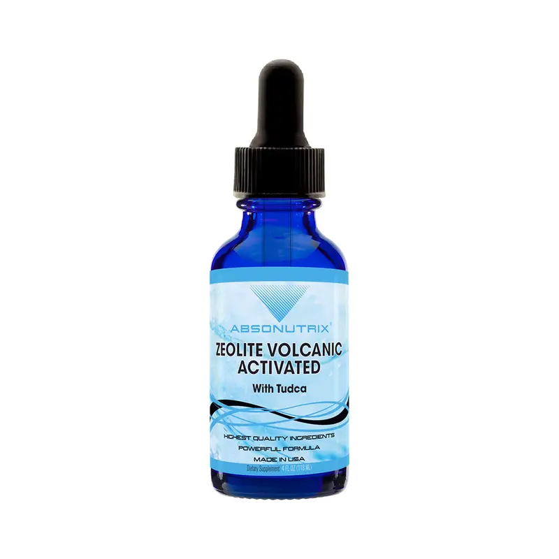 Absonutrix Zeolite Volcanic Activated with Tudca 390 mg Liquid 4 Oz 302 Servings Made in USA Non-GMO GMP Certified Cruelty-Free Quick Absorption Supplement