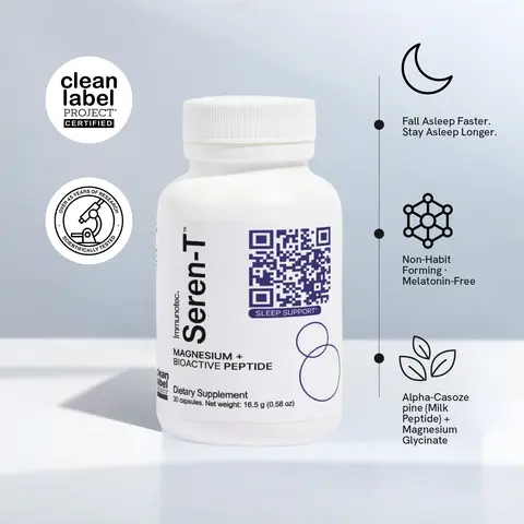 Immunotec Seren-T200 Edible Natural Magnesium Dietary Capsules - Daily Magnesium Supplement, Calm & Relax Support - 30 Capsules Health & Nutrition Wellness Product