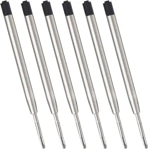 Black Ink Refills (6pcs), Replaceable Ballpoint Pen Refills, 1mm Medium Tip - Black