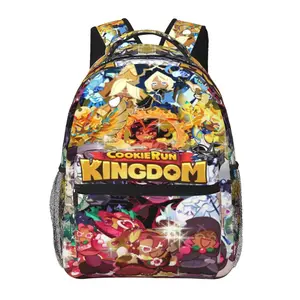 Cookie Run Kingdom School Backpack – Large-Capacity Cookie Run Kingdom Casual Daypack for outdoor sports and office; cartoon Cookie Run Kingdom merchandise laptop backpack school bag for boys, girls, and gift giving