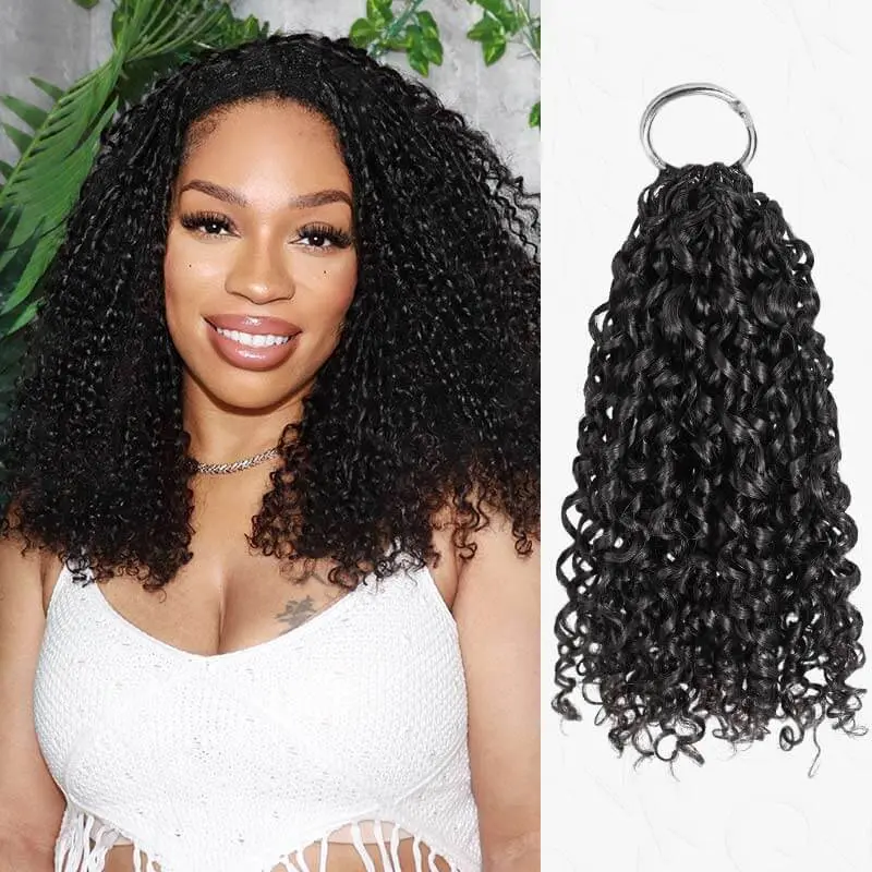 QVR Ramen Curly Crochet Hair Natural Black Machine Made Feather Crochet Human Hair Extension TikTokShopHolidayHaul